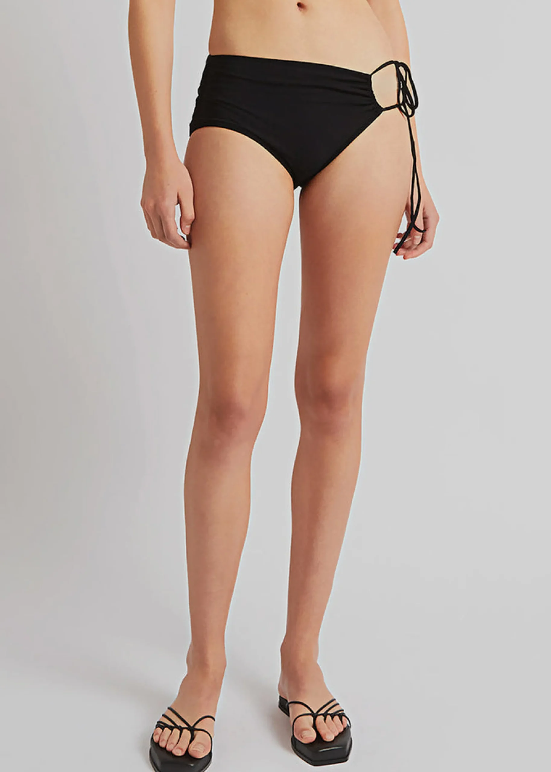 The Frankie Shop Christopher Esber Ruched Side Tie Brief Black Clearance