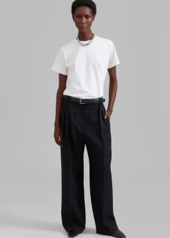 The Frankie Shop Cian Pintuck Trousers Black
