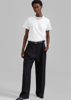 The Frankie Shop Cian Pintuck Trousers Black
