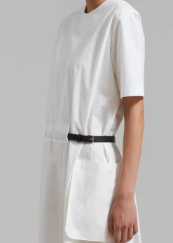 The Frankie Shop Claire Belted Maxi Dress White New