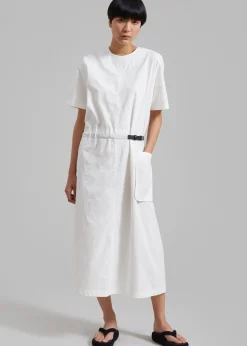 The Frankie Shop Claire Belted Maxi Dress White New