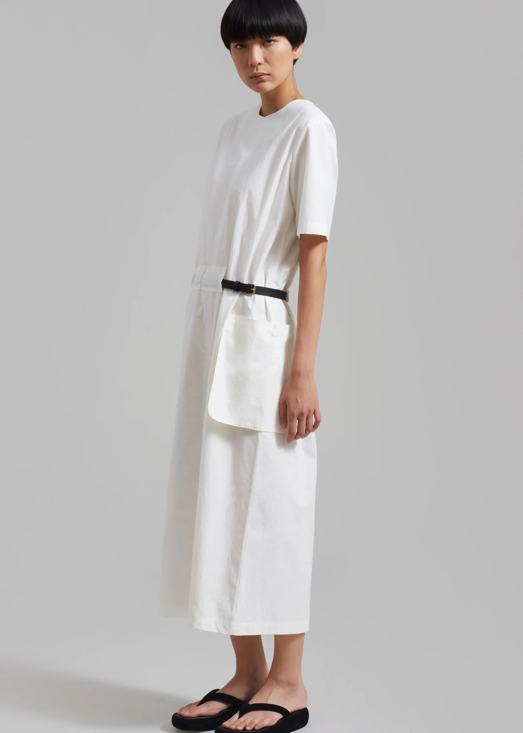 The Frankie Shop Claire Belted Maxi Dress White New