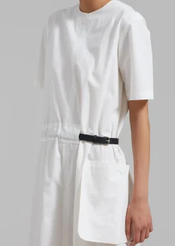 The Frankie Shop Claire Belted Maxi Dress White New
