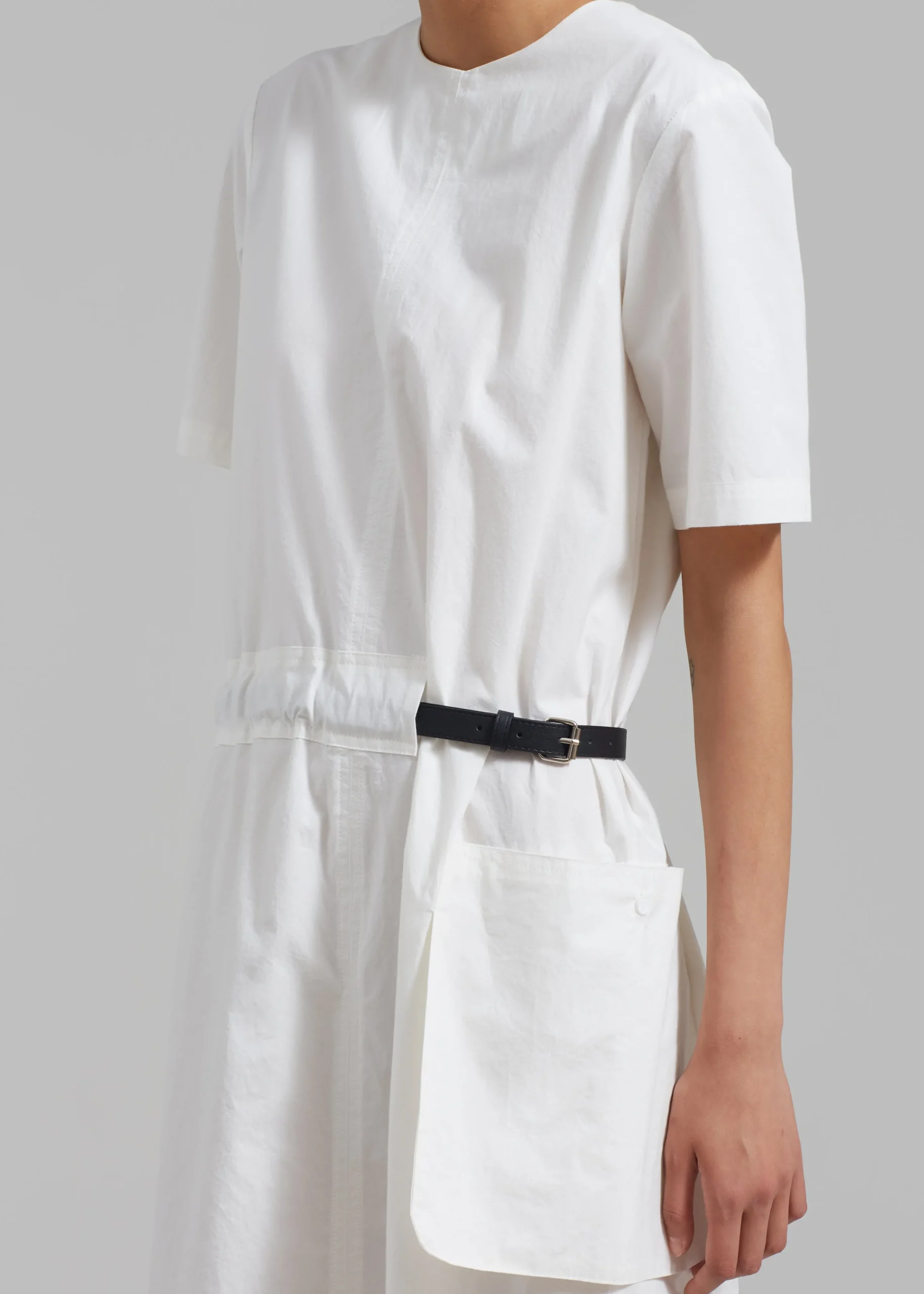 The Frankie Shop Claire Belted Maxi Dress White New