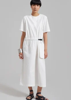 The Frankie Shop Claire Belted Maxi Dress White New