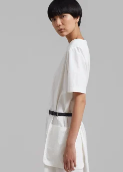 The Frankie Shop Claire Belted Maxi Dress White New