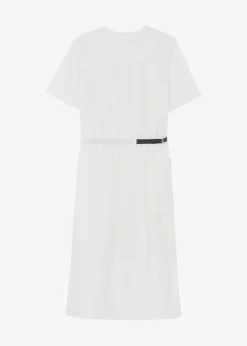 The Frankie Shop Claire Belted Maxi Dress White New