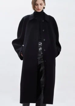 The Frankie Shop Clara Box Sleeve Coat Black Outlet