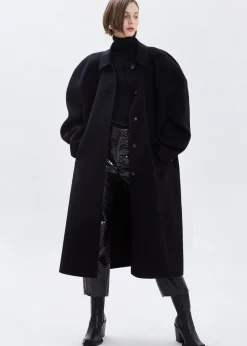 The Frankie Shop Clara Box Sleeve Coat Black Outlet