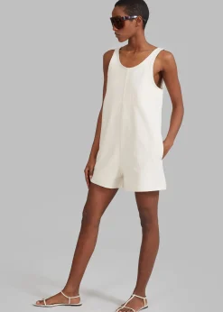 The Frankie Shop Claris Twill Romper Cream Outlet