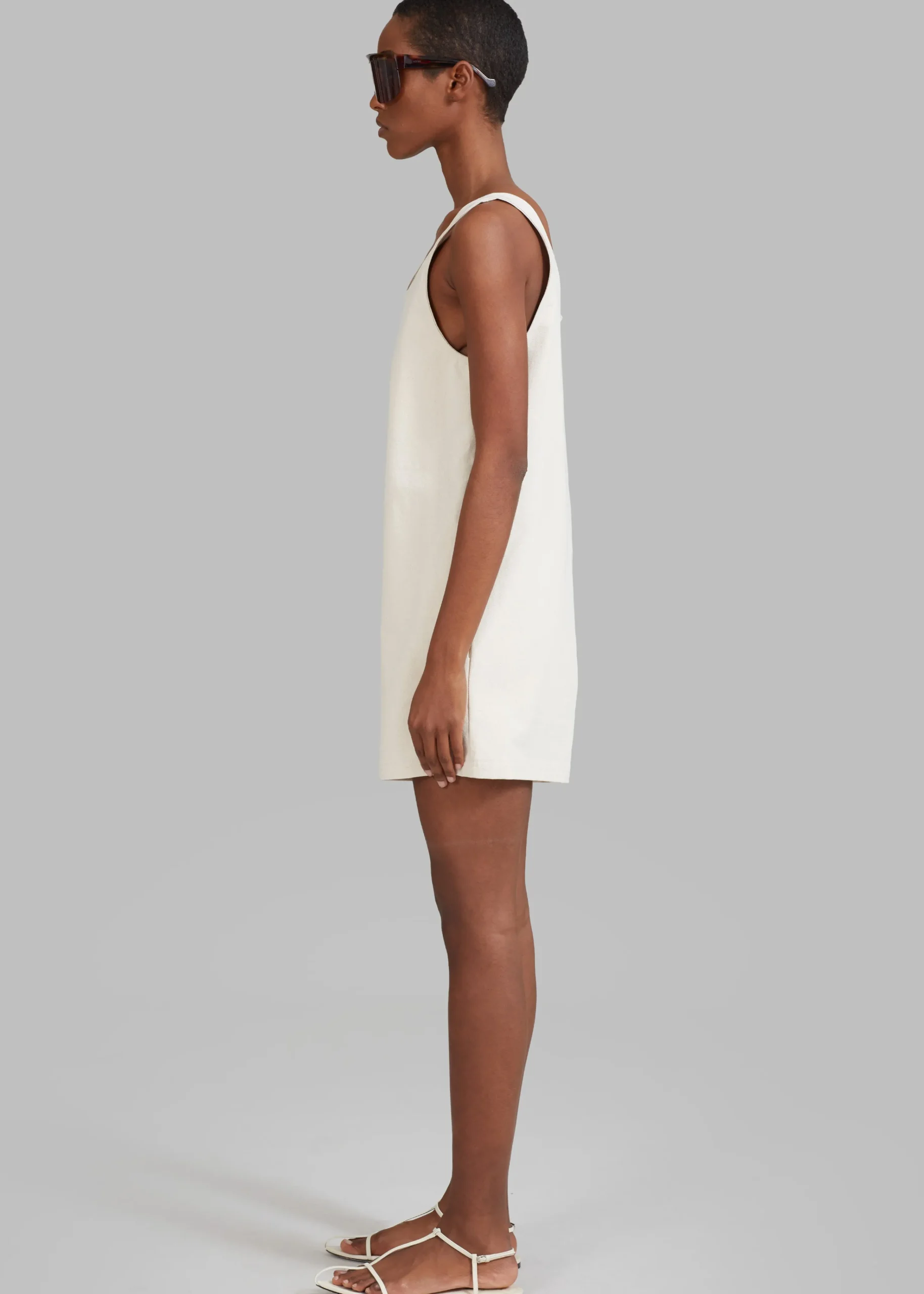The Frankie Shop Claris Twill Romper Cream Outlet