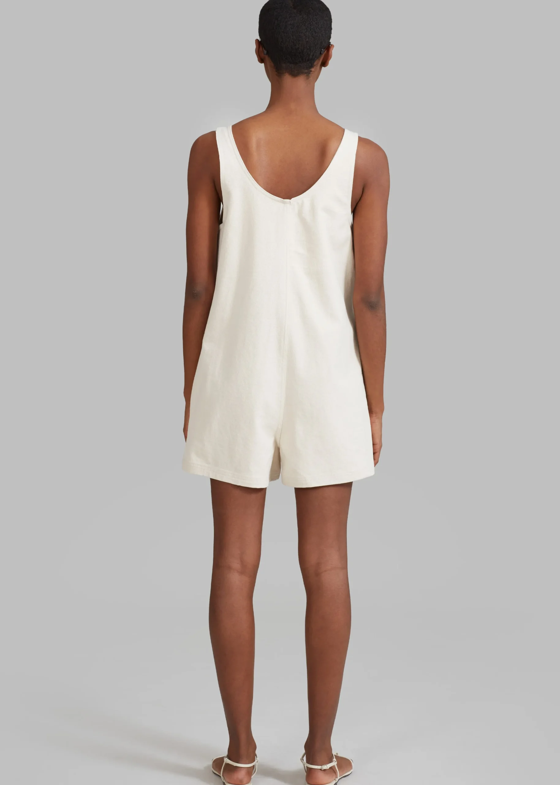 The Frankie Shop Claris Twill Romper Cream Outlet