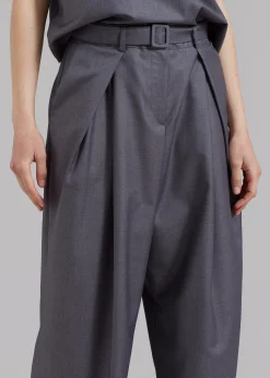 The Frankie Shop Clay Belted Pants Grey Clearance