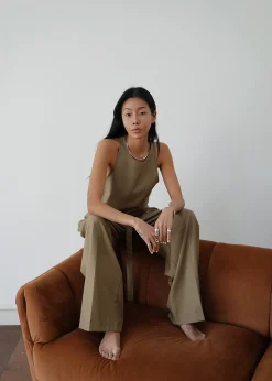 The Frankie Shop Clay Sleeveless Top Desert Taupe Hot