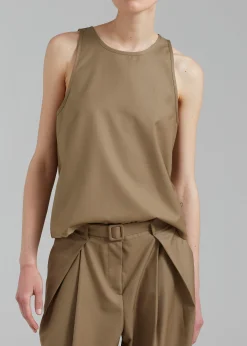 The Frankie Shop Clay Sleeveless Top Desert Taupe Hot