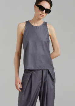 The Frankie Shop Clay Sleeveless Top Grey Discount