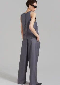 The Frankie Shop Clay Sleeveless Top Grey Discount