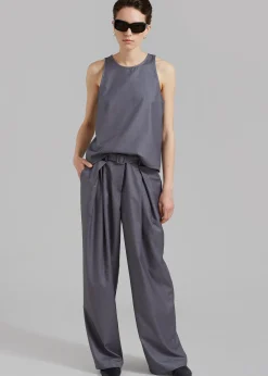 The Frankie Shop Clay Sleeveless Top Grey Discount