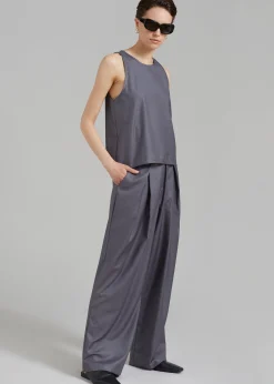 The Frankie Shop Clay Sleeveless Top Grey Discount