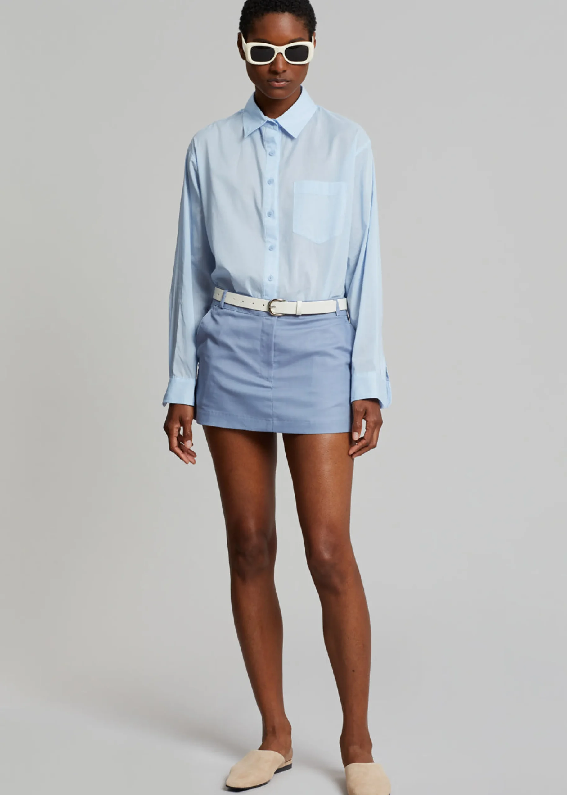 The Frankie Shop Cleia Shirt Light Blue