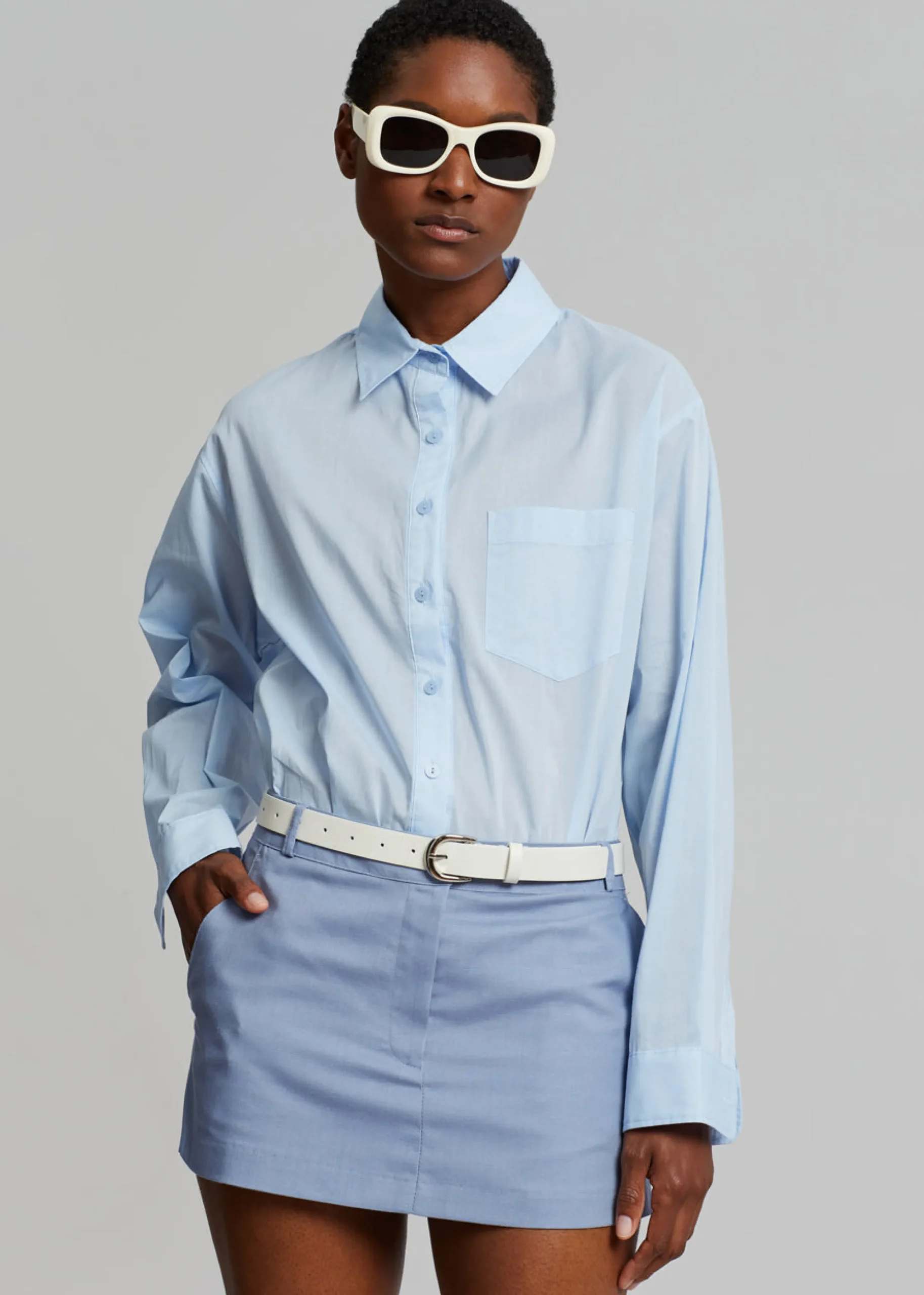 The Frankie Shop Cleia Shirt Light Blue
