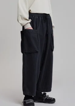 The Frankie Shop Cliff Denim Balloon Pants Black Outlet