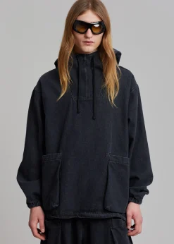 The Frankie Shop Cliff Denim Hoodie Black Best