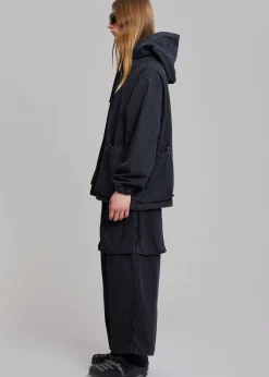 The Frankie Shop Cliff Denim Hoodie Black Best