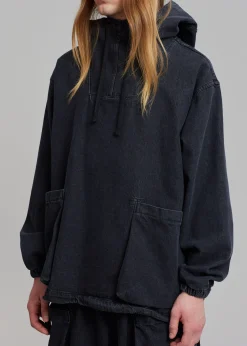 The Frankie Shop Cliff Denim Hoodie Black Best