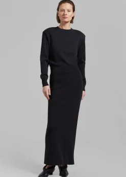 The Frankie Shop Clover Knit Skirt Black Best