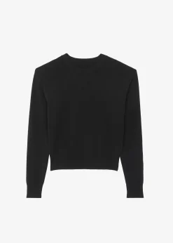 The Frankie Shop Clover Padded Knit Top Black Outlet
