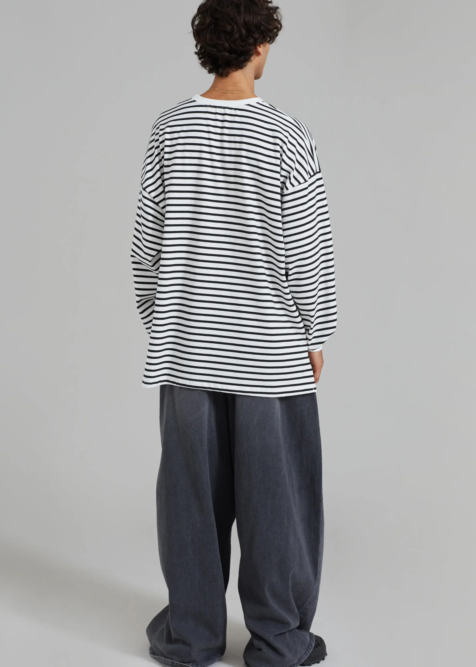The Frankie Shop Cody Pocket Tee Black/White Stripe Discount
