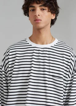 The Frankie Shop Cody Pocket Tee Black/White Stripe Discount