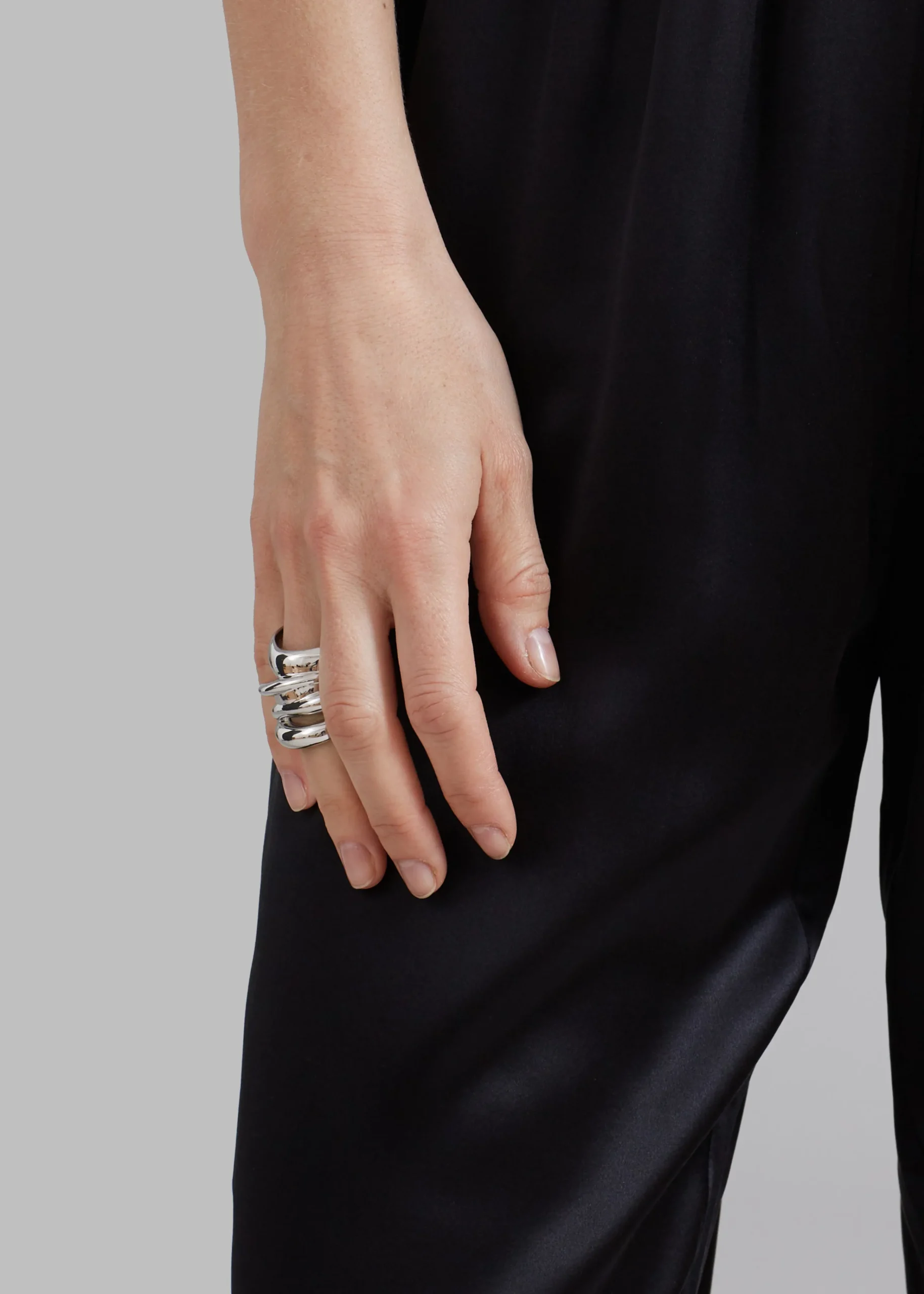 The Frankie Shop Completedworks Clash Ring Platinum New