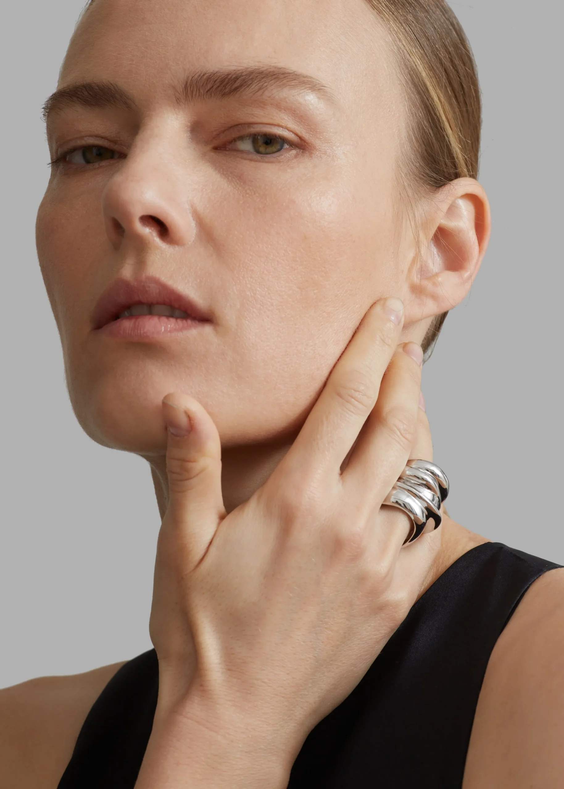 The Frankie Shop Completedworks Clash Ring Platinum New