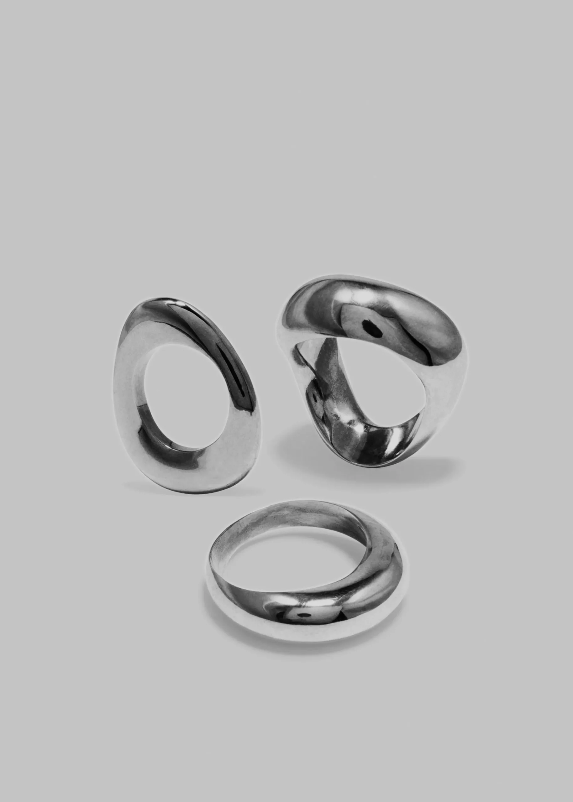 The Frankie Shop Completedworks H52 Post-Capital Rings Platinum Clearance