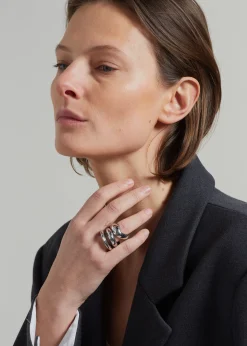 The Frankie Shop Completedworks H52 Post-Capital Rings Platinum Clearance