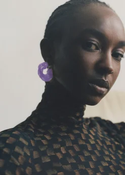 The Frankie Shop Completedworks Ruffle Bio-Resin Earrings Lilac Discount