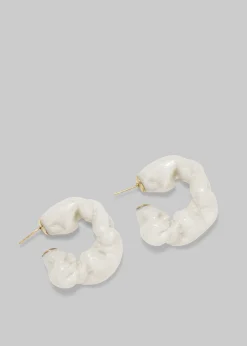 The Frankie Shop Completedworks Ruffle Bio-Resin Earrings White Discount