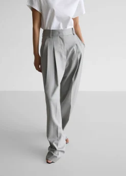 The Frankie Shop Cooper Pintuck Trousers Grey Clearance