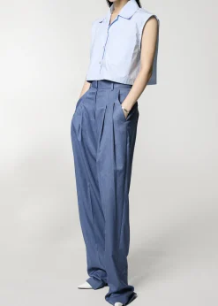 The Frankie Shop Cooper Pintuck Trousers Blue Best