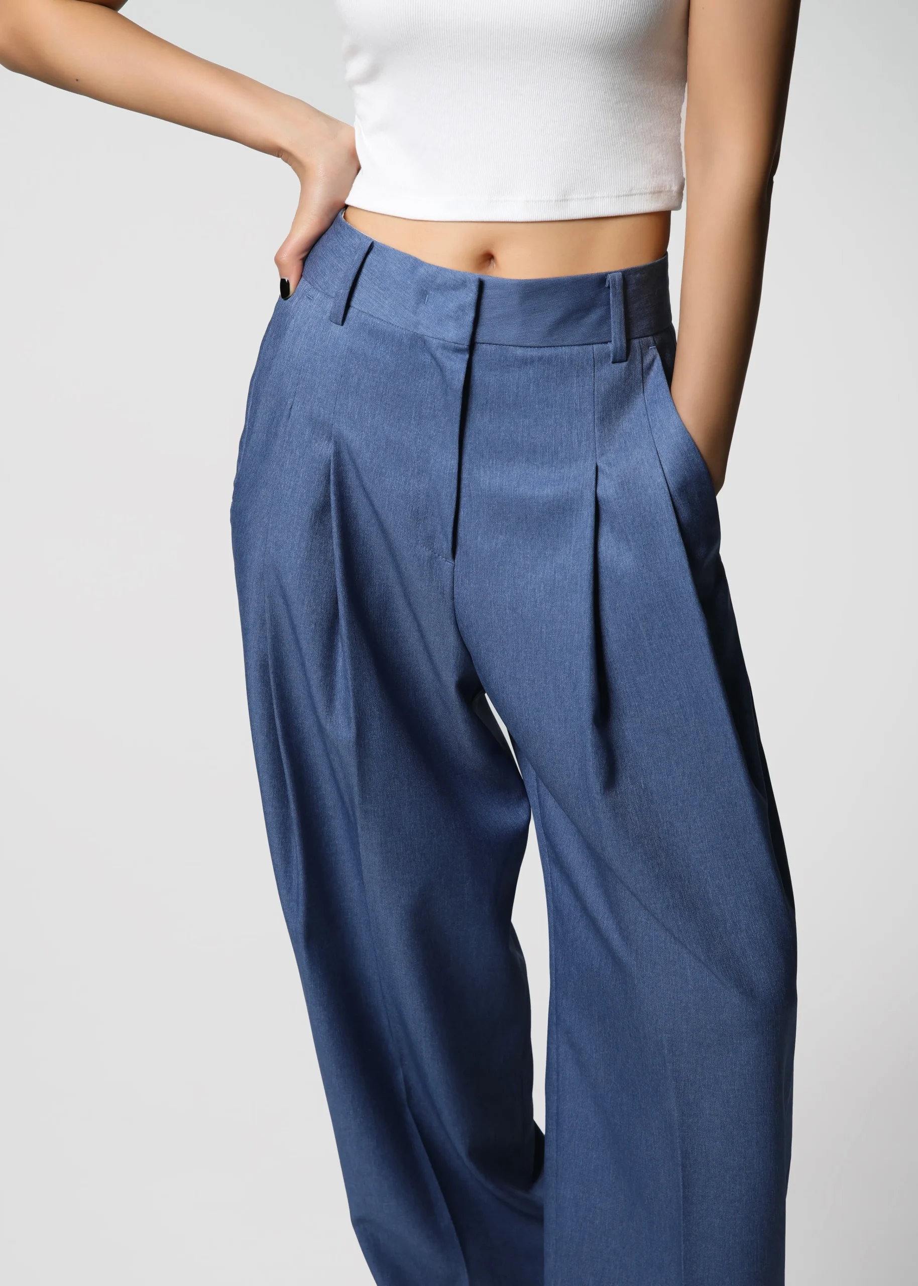 The Frankie Shop Cooper Pintuck Trousers Blue Best
