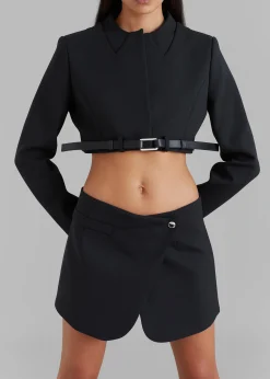 The Frankie Shop Coperni Cropped Trompe-L'Oeil Jacket Black