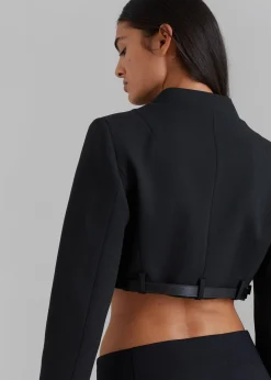 The Frankie Shop Coperni Cropped Trompe-L'Oeil Jacket Black