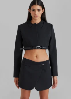 The Frankie Shop Coperni Cropped Trompe-L'Oeil Jacket Black