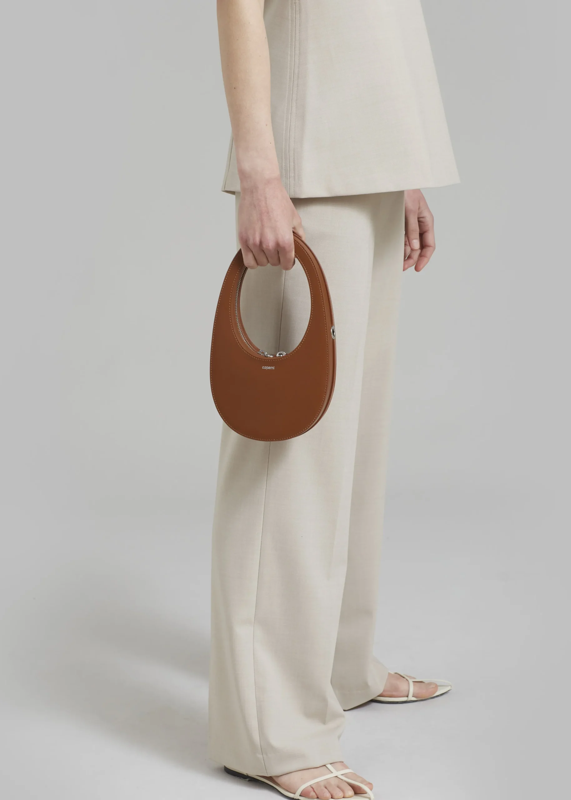 The Frankie Shop Coperni Crossbody Mini Swipe Bag Camel Online