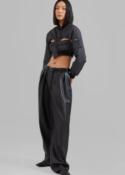 The Frankie Shop Coperni Cut-Out Cropped Bomber Jacket Concrete New