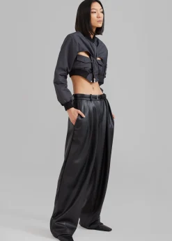 The Frankie Shop Coperni Cut-Out Cropped Bomber Jacket Concrete New