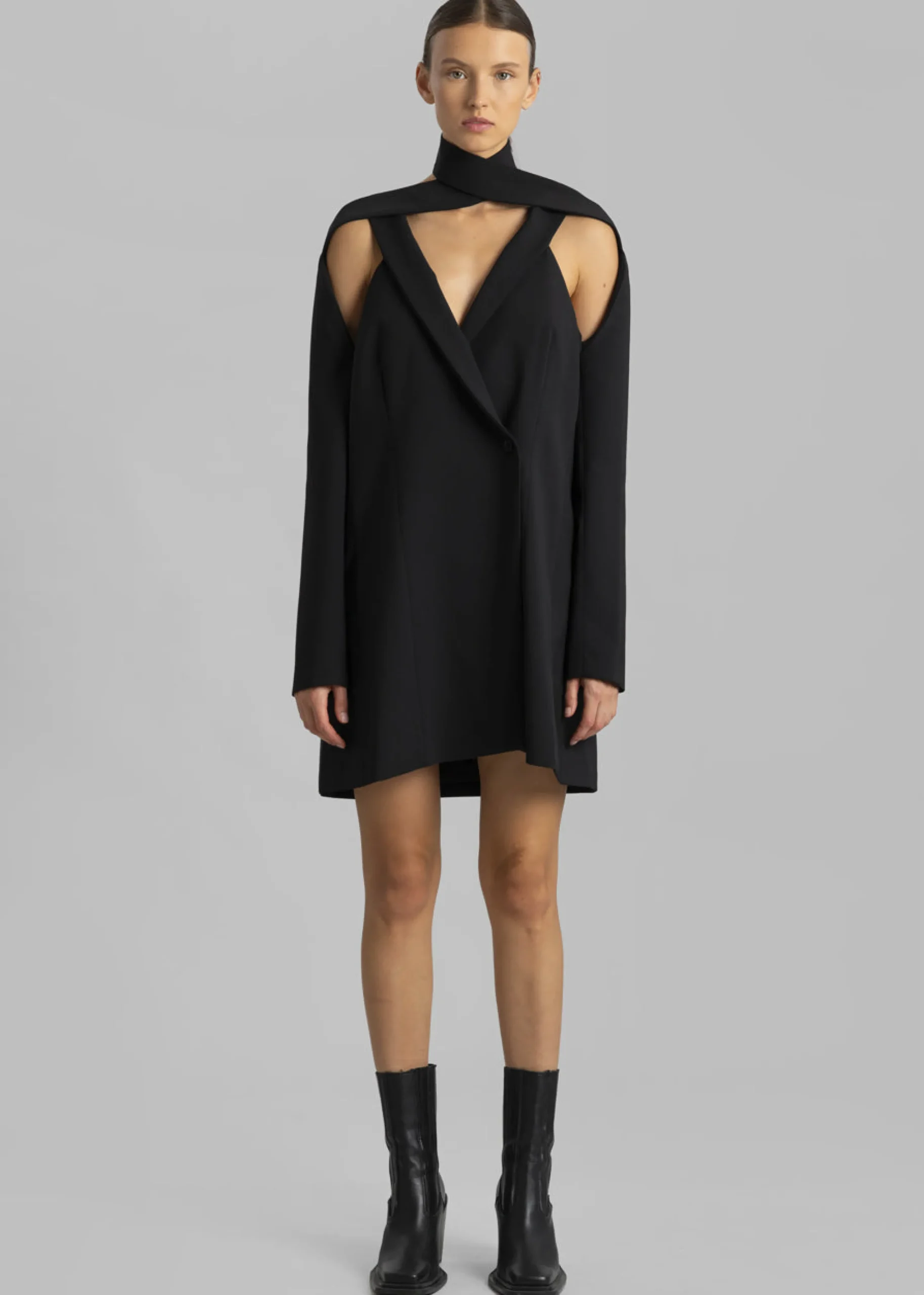 The Frankie Shop Coperni Cut-Out Tailored Dress Black New