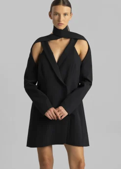 The Frankie Shop Coperni Cut-Out Tailored Dress Black New